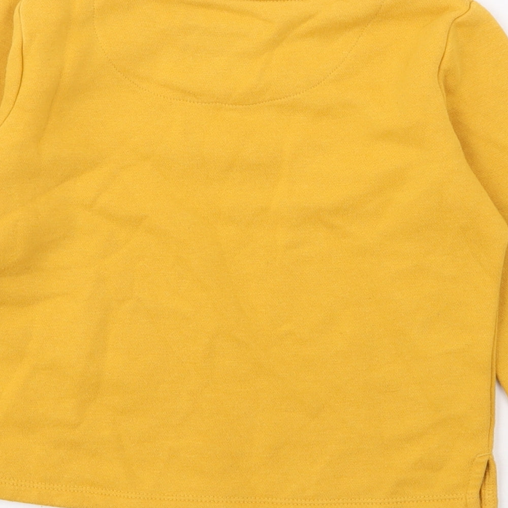 F&F Girls Yellow  Cotton Pullover Sweatshirt Size 3-4 Years