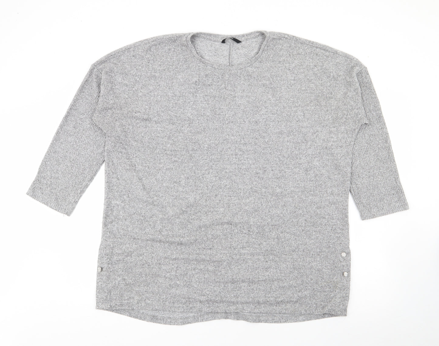 George Womens Grey Crew Neck  Viscose Pullover Jumper Size L