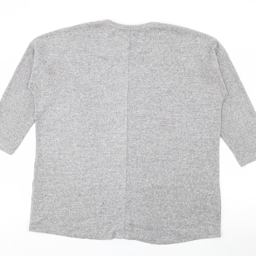 George Womens Grey Crew Neck  Viscose Pullover Jumper Size L