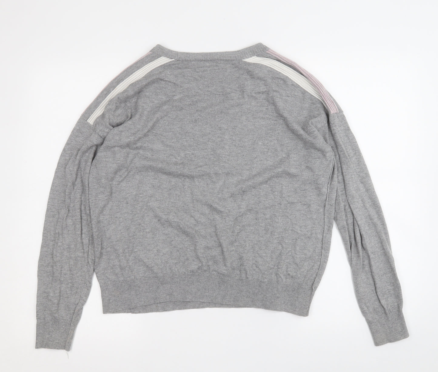 NEXT Womens Grey Round Neck  Cotton Pullover Jumper Size 12