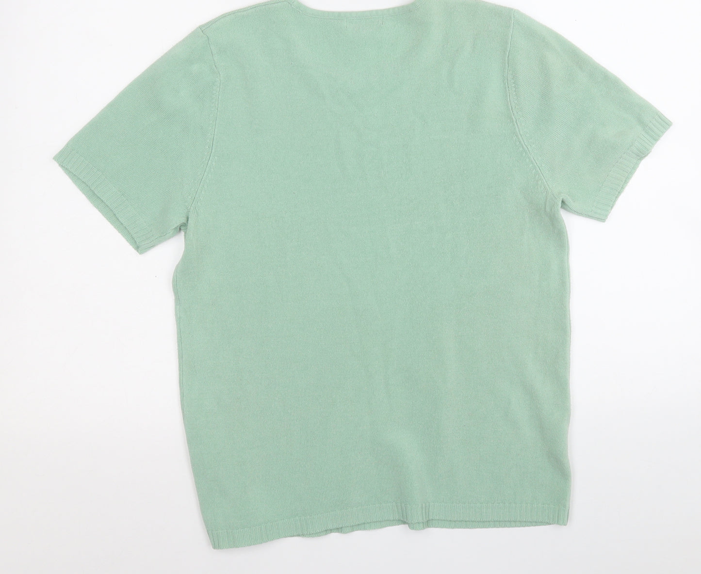Papaya Womens Green Round Neck  Acrylic Pullover Jumper Size 16