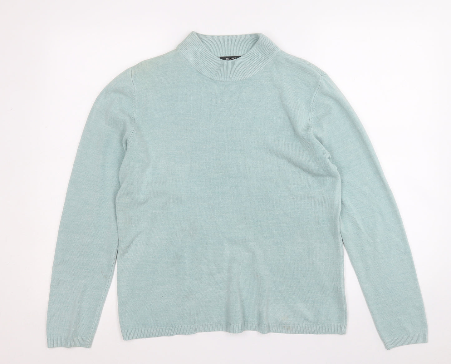 Papaya Womens Blue Round Neck  Acrylic Pullover Jumper Size 16