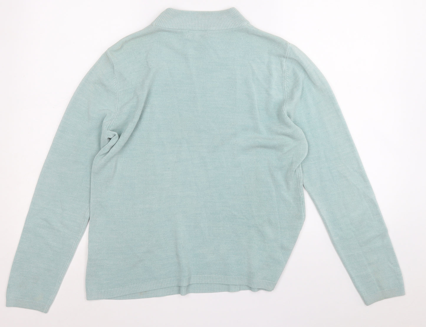 Papaya Womens Blue Round Neck  Acrylic Pullover Jumper Size 16