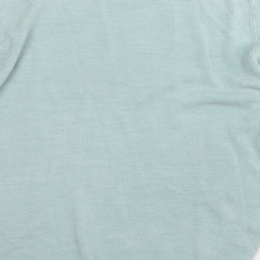 Papaya Womens Blue Round Neck  Acrylic Pullover Jumper Size 16