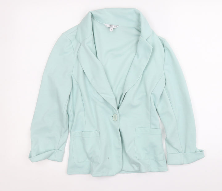New Look Womens Blue   Jacket Coatigan Size 10  Hook & Eye