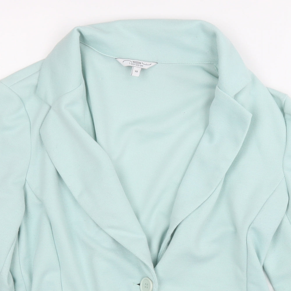 New Look Womens Blue   Jacket Coatigan Size 10  Hook & Eye