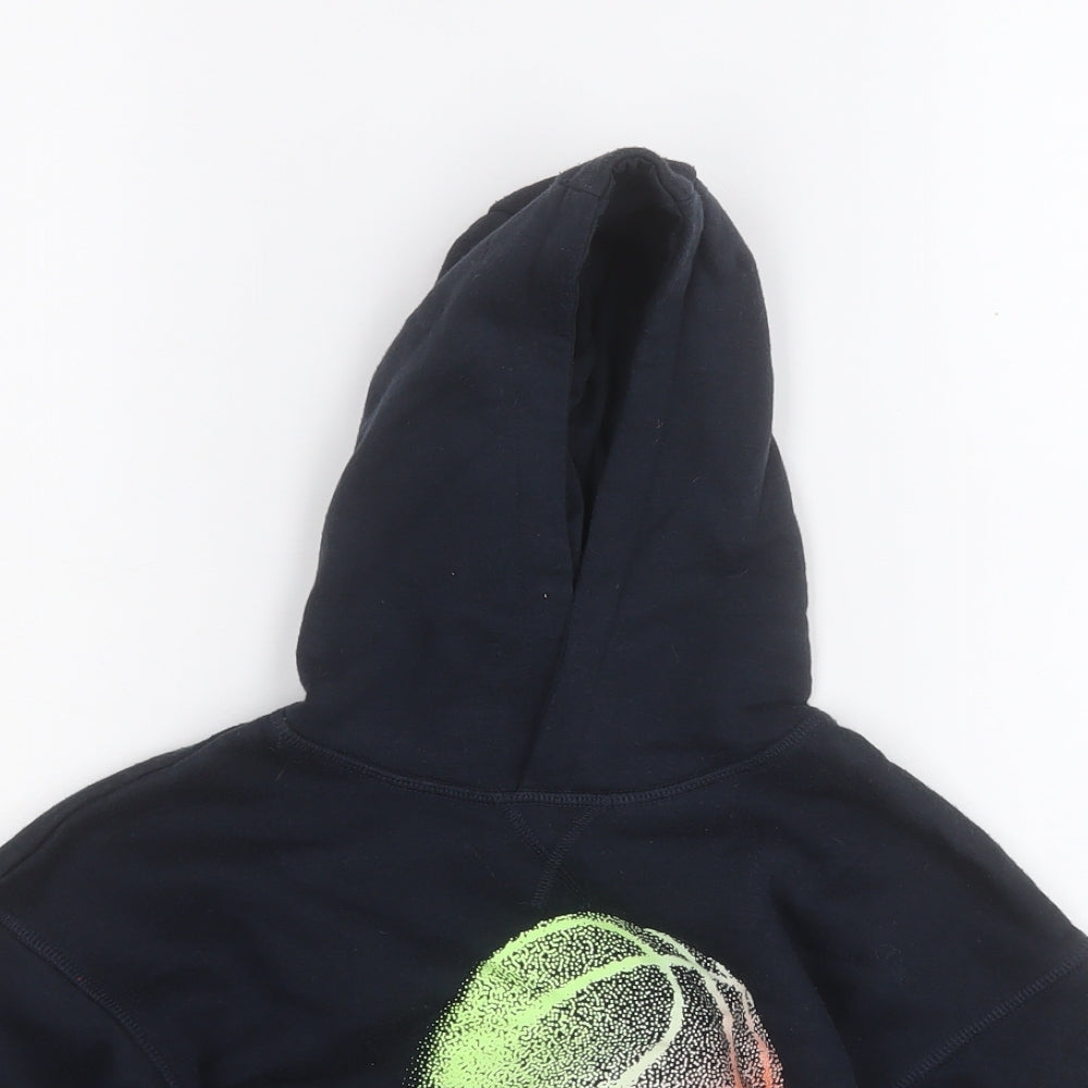 Primark Boys Black  Cotton Pullover Hoodie Size 4-5 Years   - Jump High