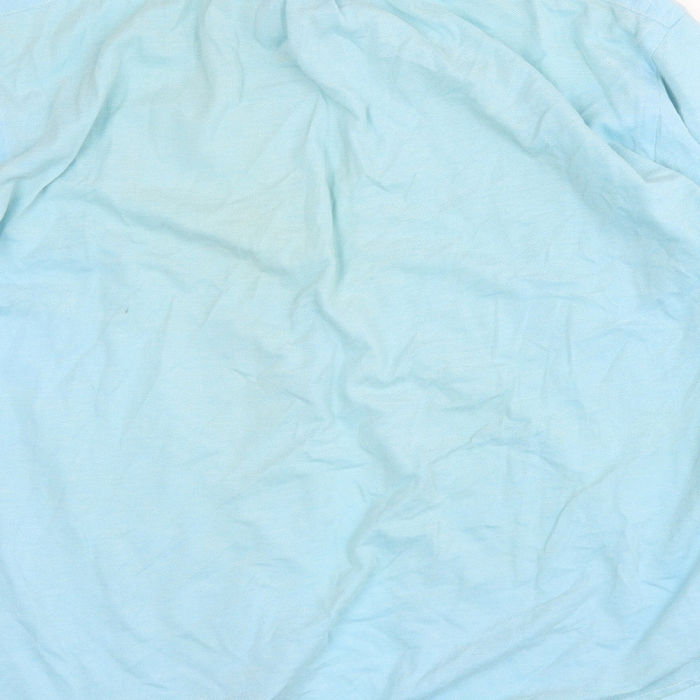 Ralph Lauren Mens Blue  Cotton  Button-Up Size L Collared Button