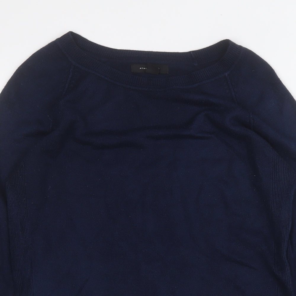 Atmosphere Womens Blue Round Neck  Acrylic Pullover Jumper Size 12