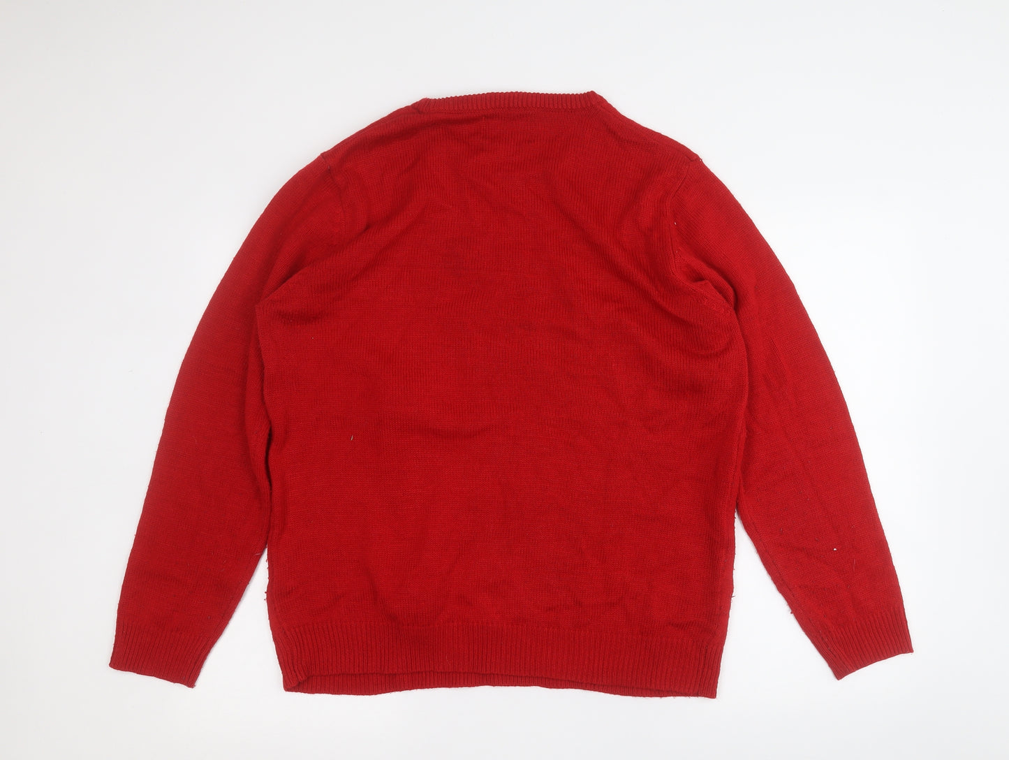 Cedar Wood State Mens Red Round Neck  Acrylic Pullover Jumper Size XL   - Christmas Jumper