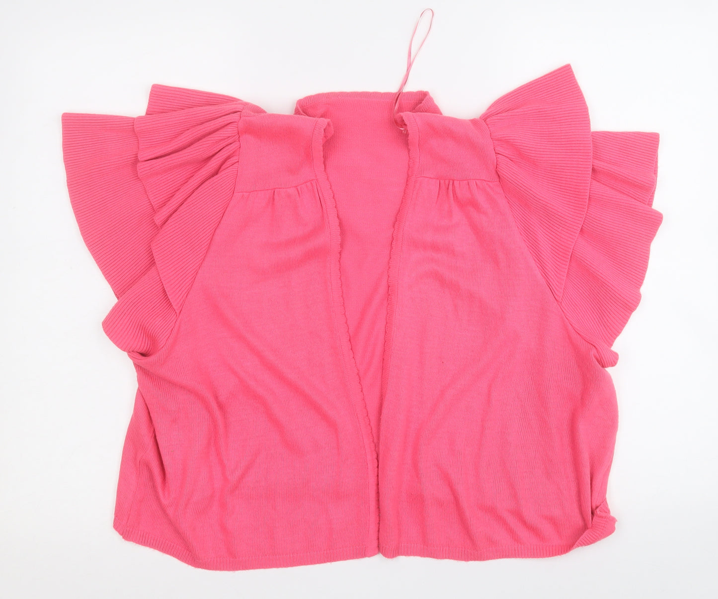 Evans Womens Pink V-Neck  Acrylic Cardigan Jumper Size 26