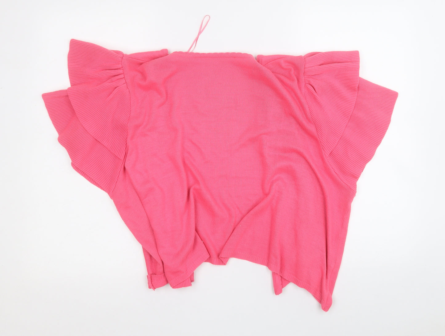 Evans Womens Pink V-Neck  Acrylic Cardigan Jumper Size 26