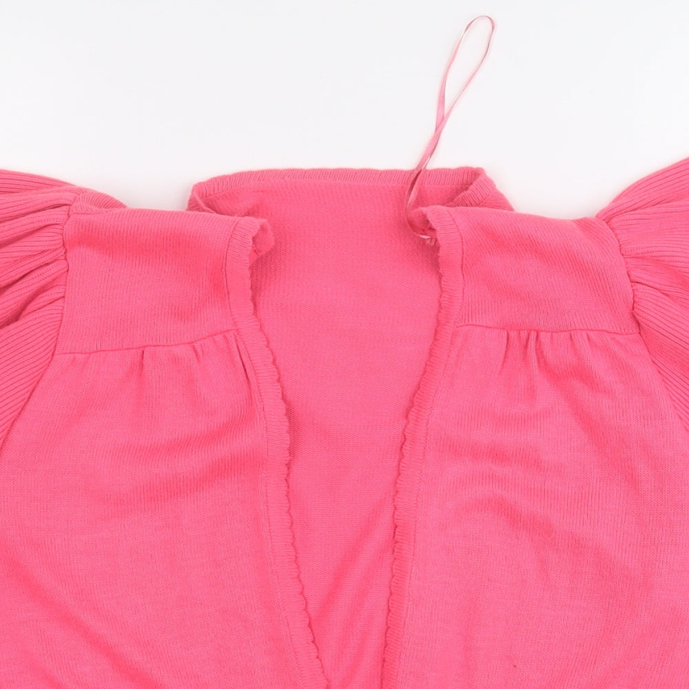 Evans Womens Pink V-Neck  Acrylic Cardigan Jumper Size 26
