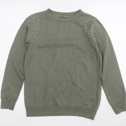 Primark Womens Green  Polyester Pullover Sweatshirt Size S