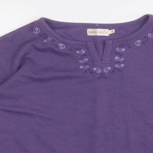 Bonmarché Womens Purple Round Neck  Polyester Pullover Jumper Size S