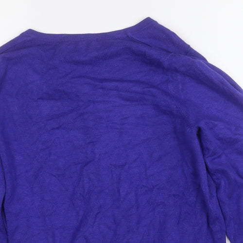 Marks and Spencer Womens Blue Round Neck  Viscose Cardigan Jumper Size 12