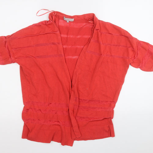 Nutmeg Womens Red V-Neck  Viscose Cardigan Jumper Size 14