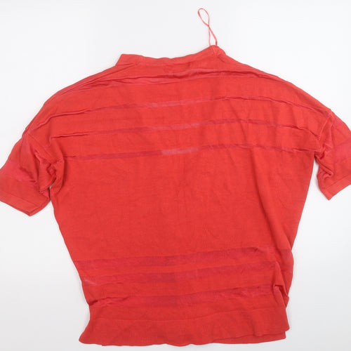 Nutmeg Womens Red V-Neck  Viscose Cardigan Jumper Size 14