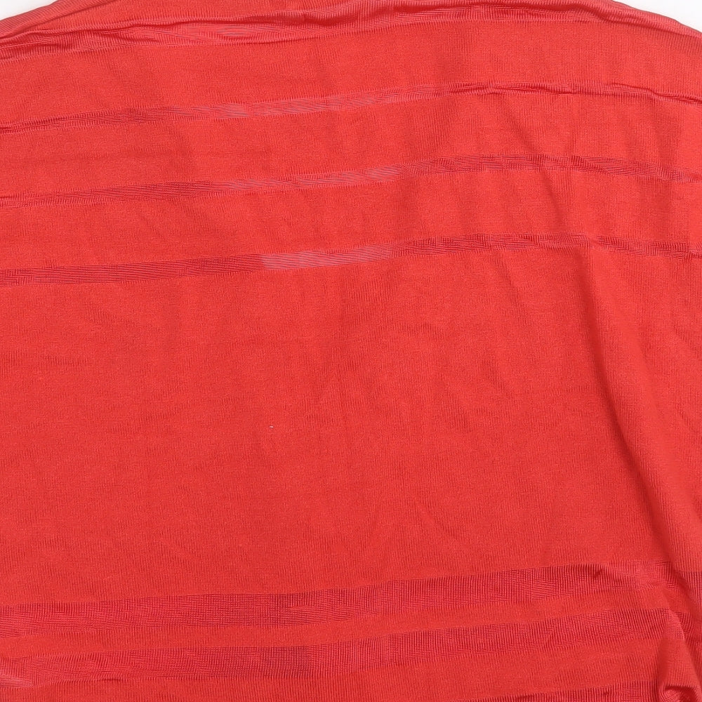Nutmeg Womens Red V-Neck  Viscose Cardigan Jumper Size 14