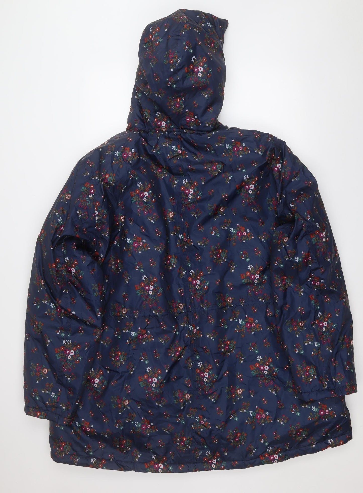 Cotton Traders Womens Blue Floral  Rain Coat Coat Size 26