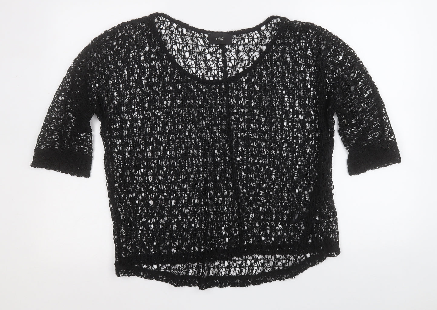 NEXT Womens Black Round Neck  Polyester Pullover Jumper Size 14