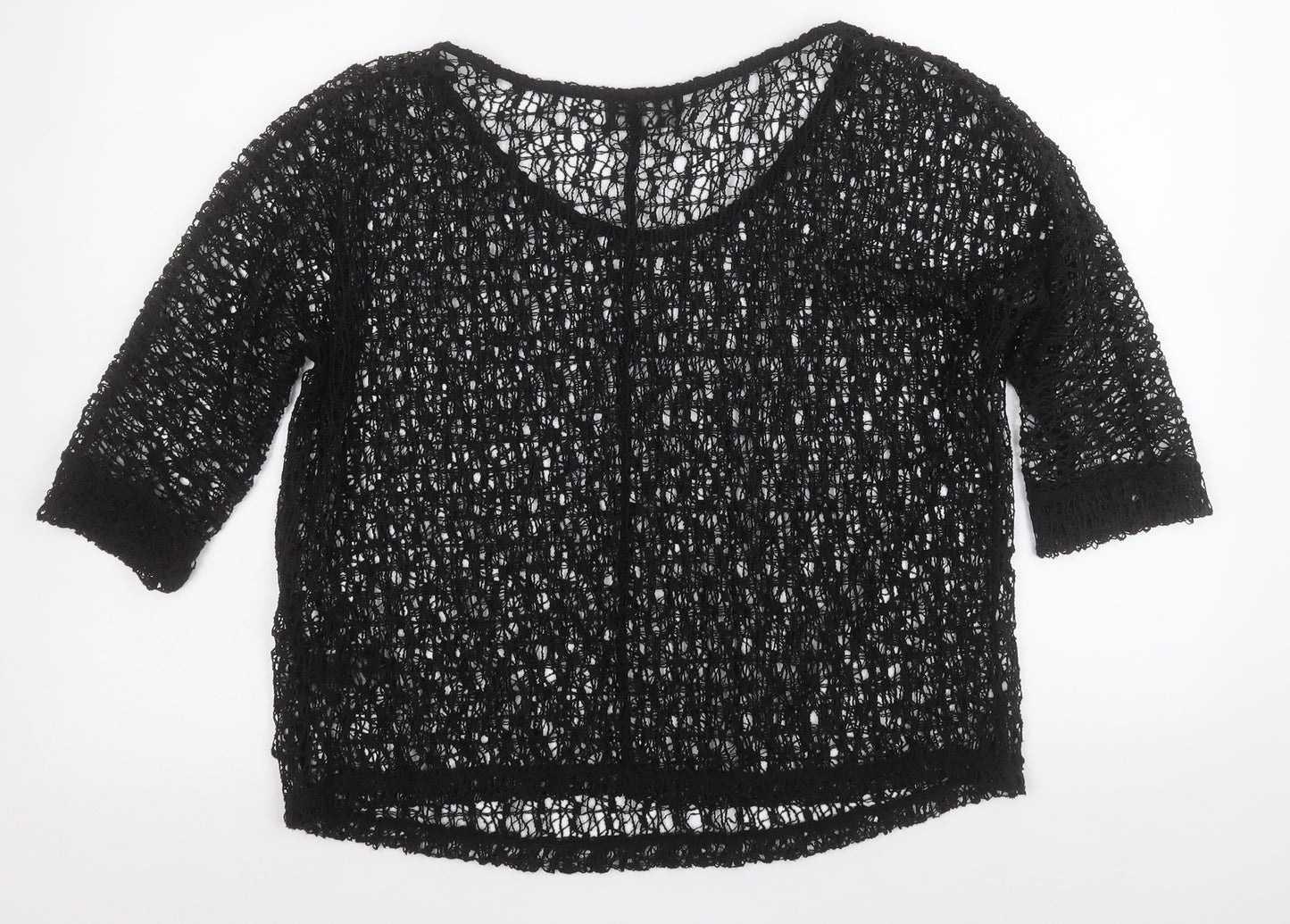 NEXT Womens Black Round Neck  Polyester Pullover Jumper Size 14