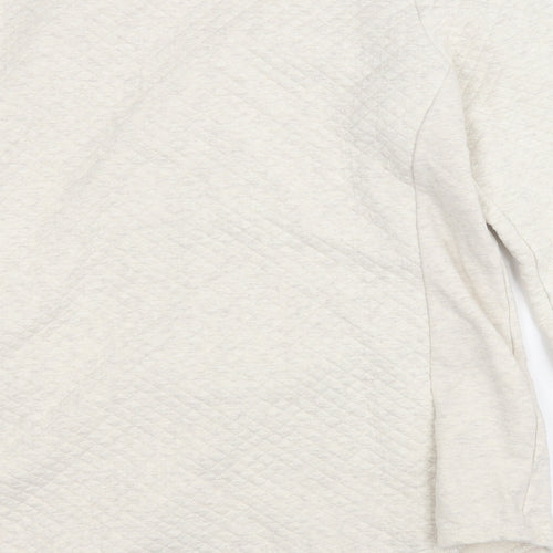 Preworn Womens White Round Neck  Cotton Pullover Jumper Size M