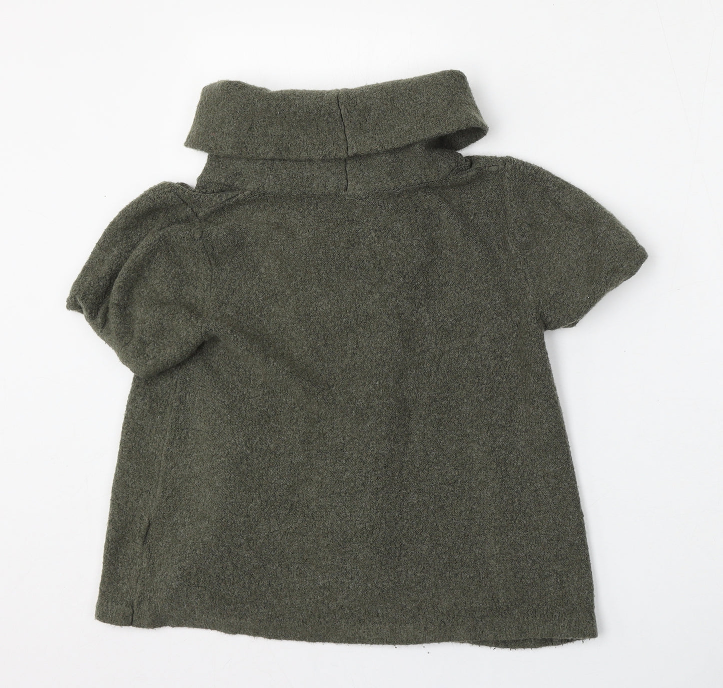 Topshop Womens Green Roll Neck  Acrylic Cardigan Jumper Size 12