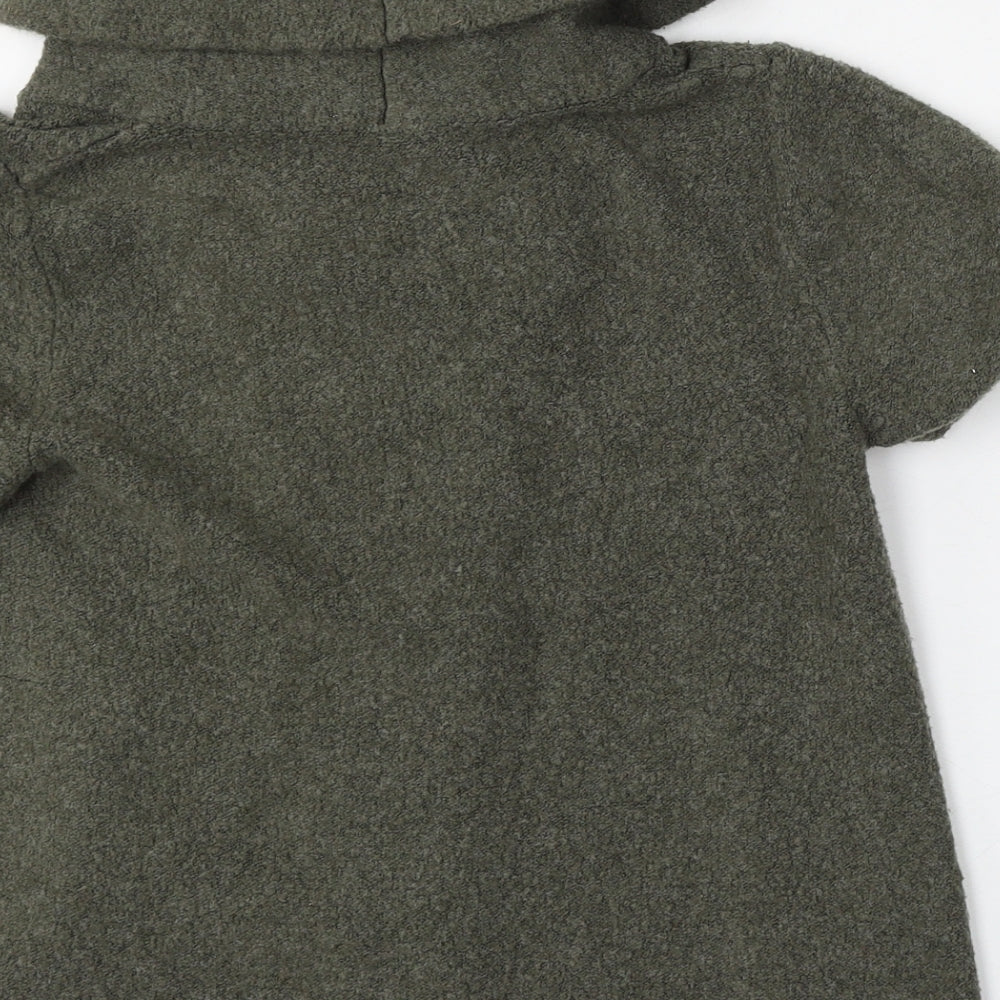 Topshop Womens Green Roll Neck  Acrylic Cardigan Jumper Size 12