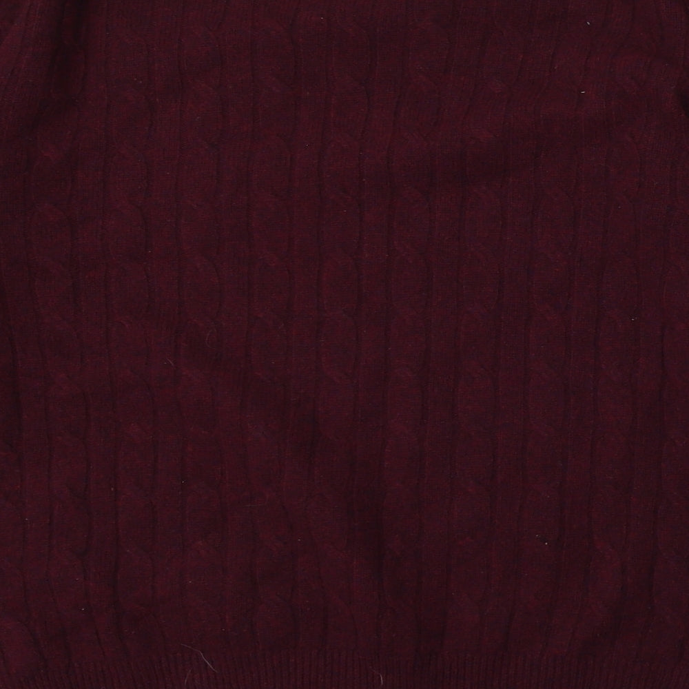 Jack Wills Mens Red Round Neck  Wool Pullover Jumper Size L