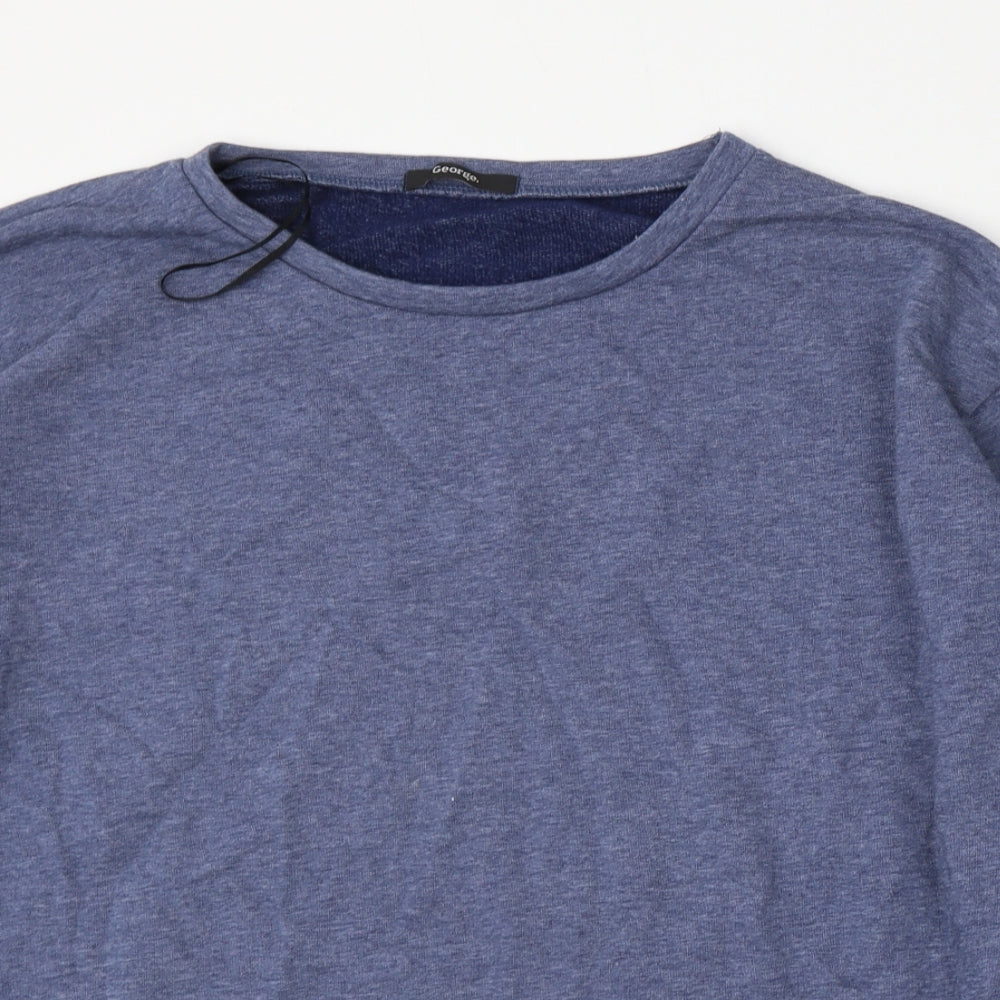 George Womens Blue  Cotton Pullover Sweatshirt Size 16