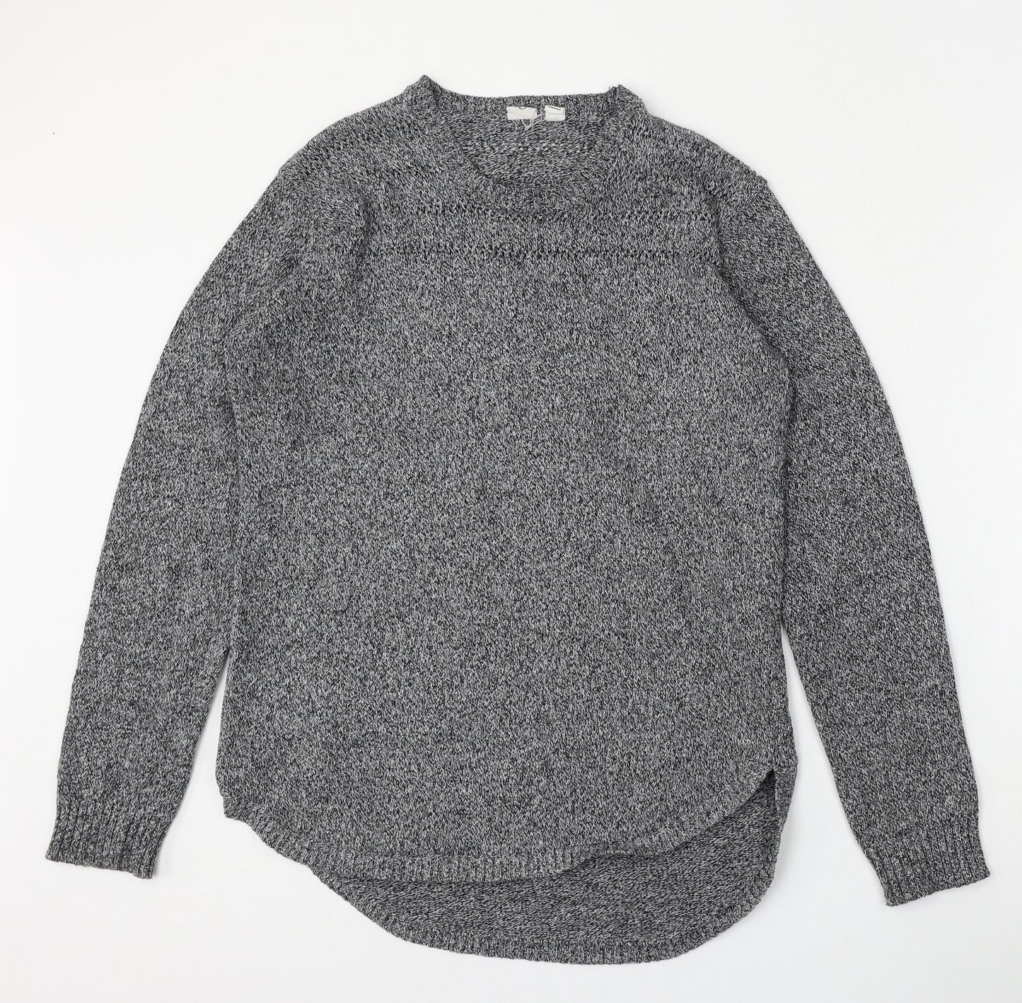 Ten tree Mens Grey Round Neck  Cotton Pullover Jumper Size M