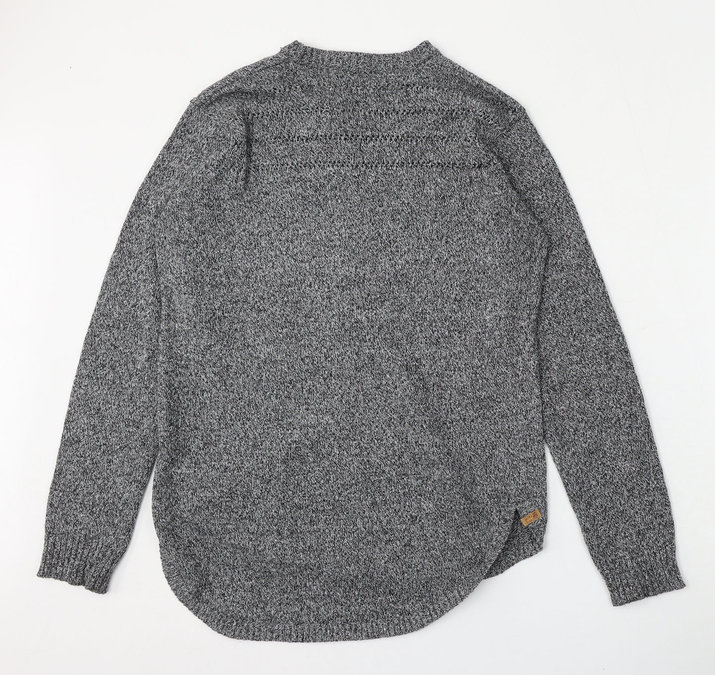 Ten tree Mens Grey Round Neck  Cotton Pullover Jumper Size M