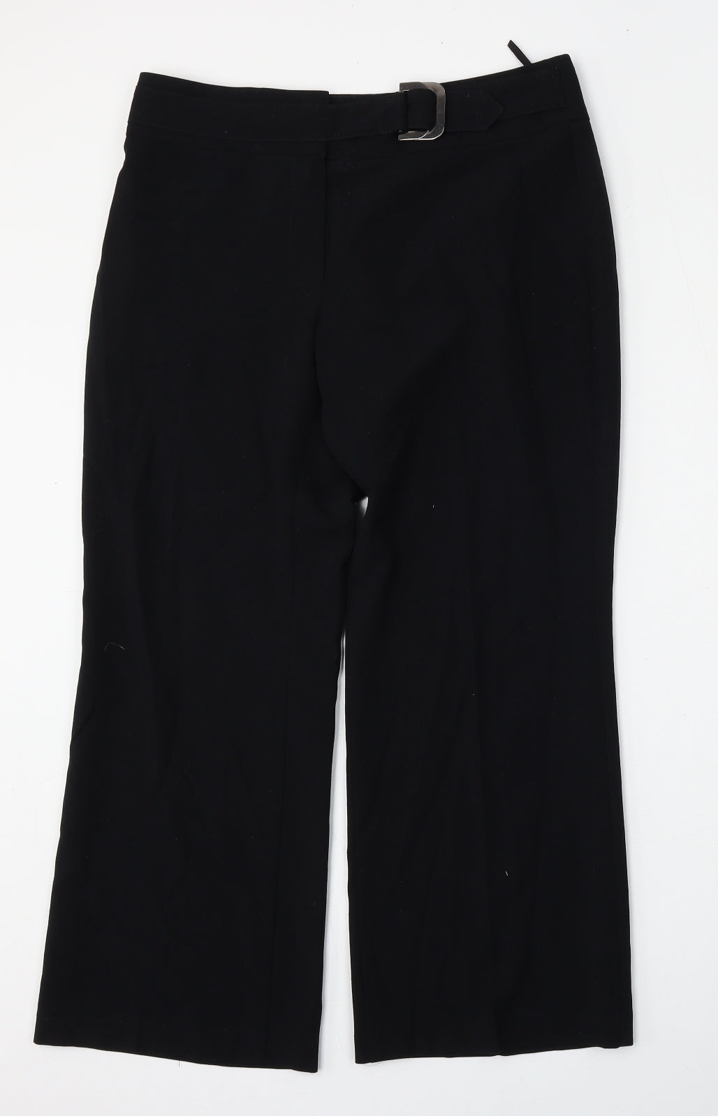 Marks and Spencer Womens Black  Polyester Trousers  Size 12 L25 in Regular