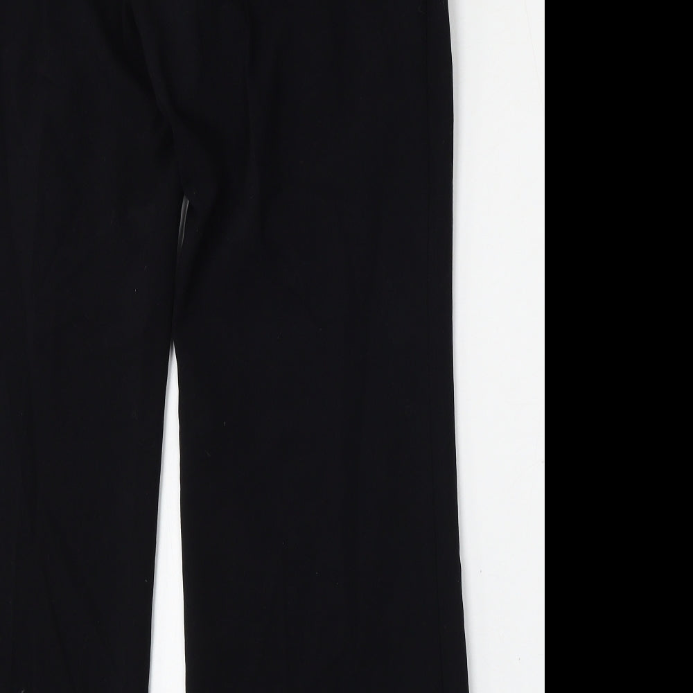 Marks and Spencer Womens Black  Polyester Trousers  Size 12 L25 in Regular