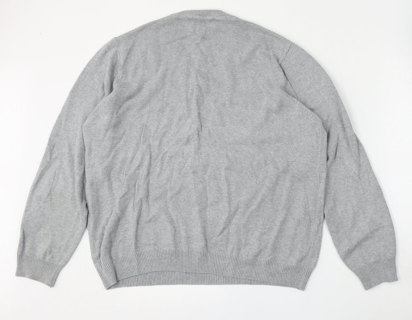 Blue Harbour Mens Grey V-Neck  Polyester Pullover Jumper Size L