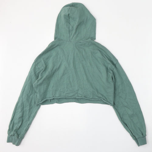 SheIn Womens Green  Cotton Pullover Hoodie Size M