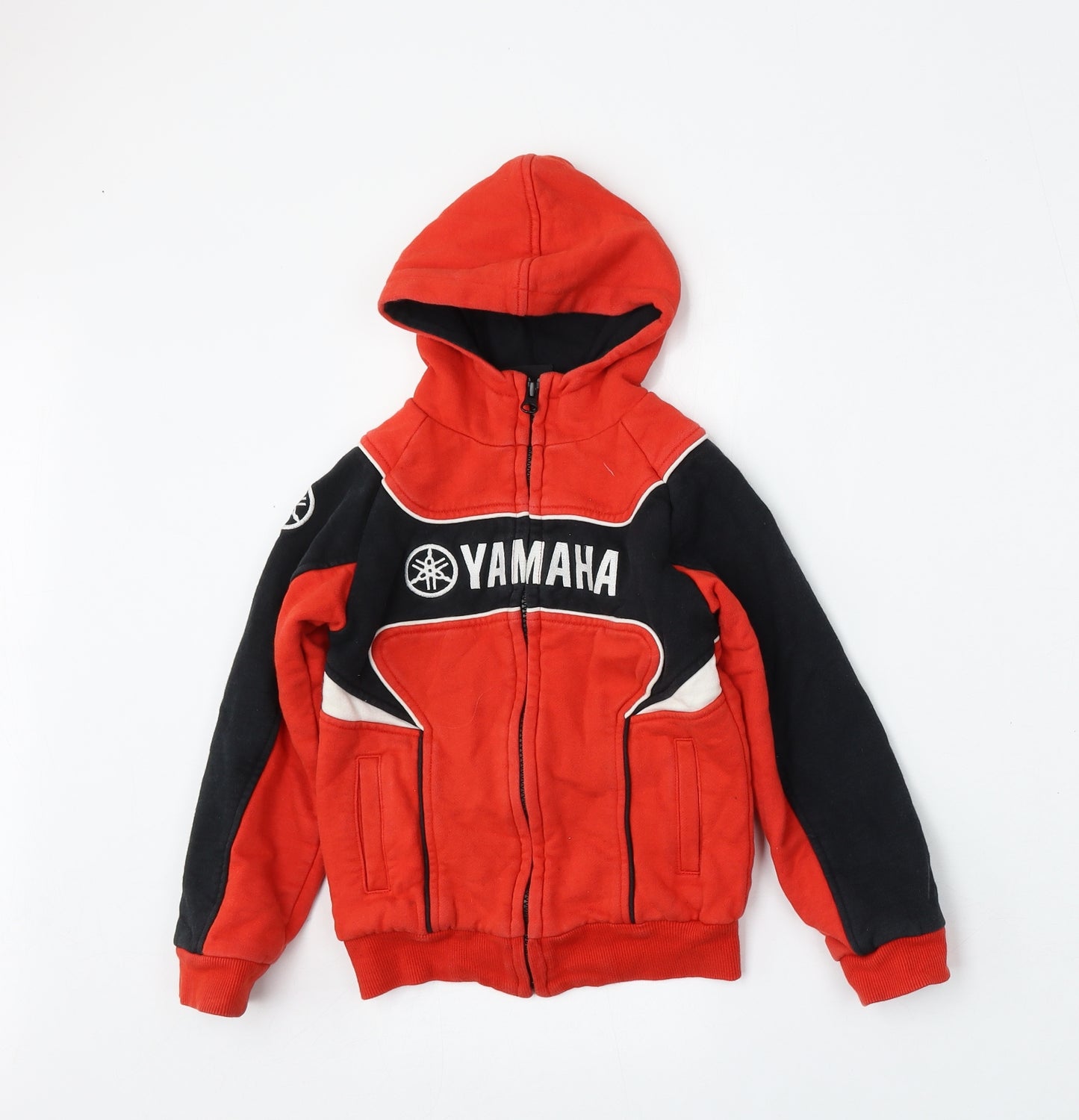 Yamaha Boys Red  Cotton Full Zip Hoodie Size 5-6 Years  Zip
