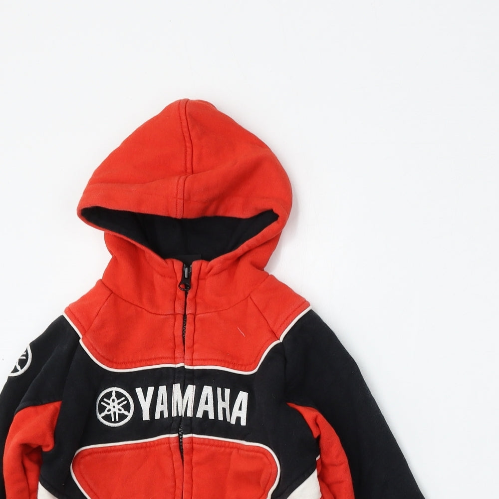 Yamaha Boys Red  Cotton Full Zip Hoodie Size 5-6 Years  Zip