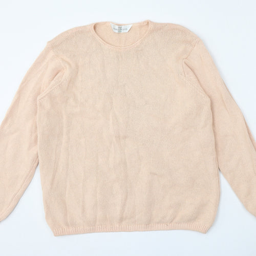 Marks and Spencer Womens Pink Round Neck  Cotton Pullover Jumper Size 14