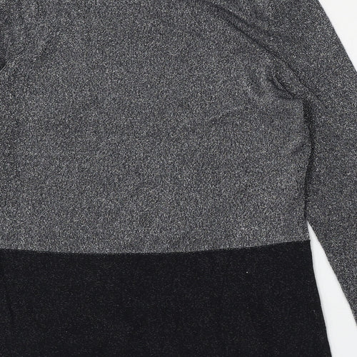 Avenue Womens Silver Round Neck  Cotton Pullover Jumper Size 12