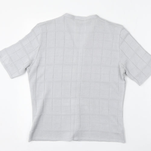 Woolworths Womens Silver V-Neck  Acrylic Cardigan Jumper Size M