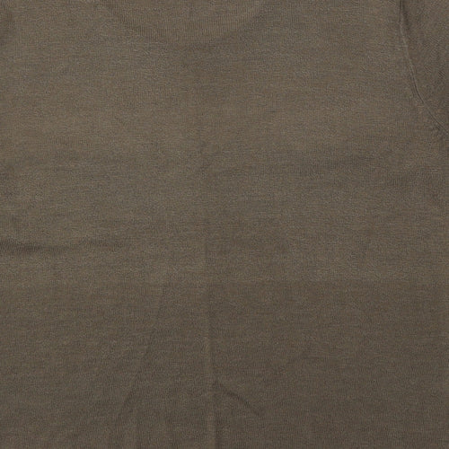 Oscar B Womens Brown Round Neck Geometric Viscose Pullover Jumper Size S
