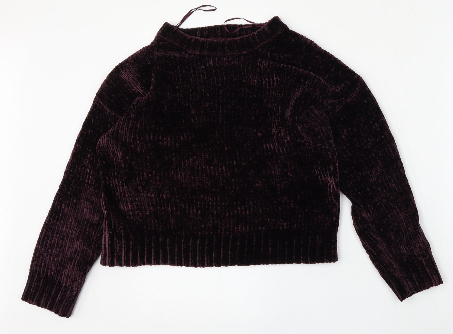 New Look Womens Purple Round Neck  Polyester Pullover Jumper Size S