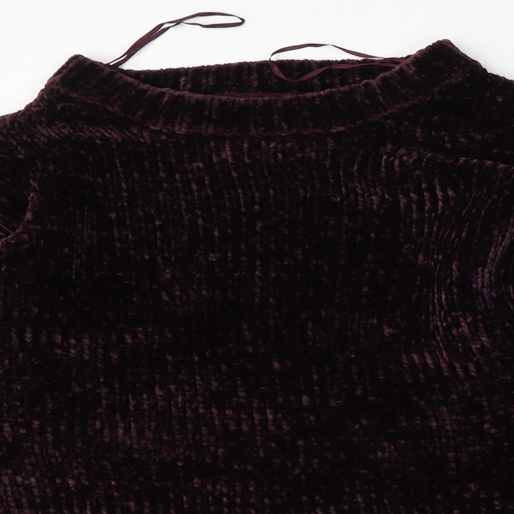 New Look Womens Purple Round Neck  Polyester Pullover Jumper Size S