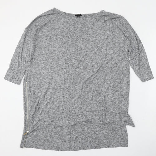 River Island Womens Grey Round Neck  Viscose Pullover Jumper Size 10