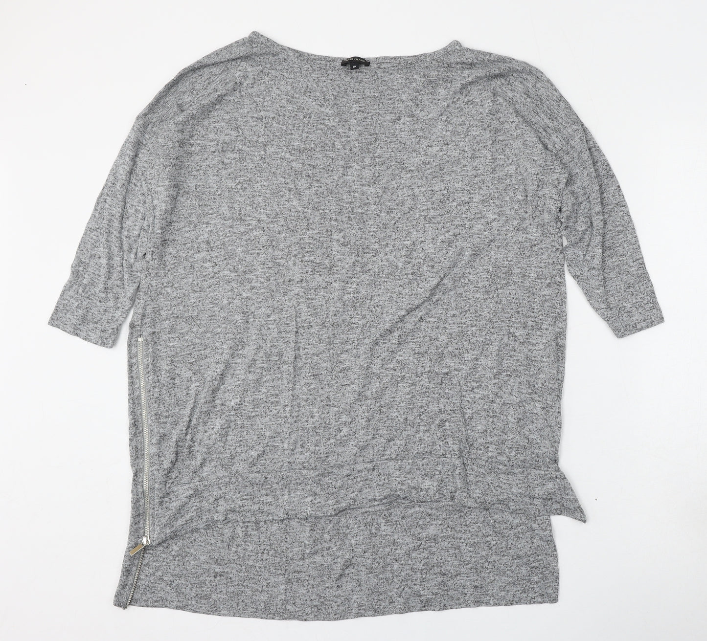 River Island Womens Grey Round Neck  Viscose Pullover Jumper Size 10