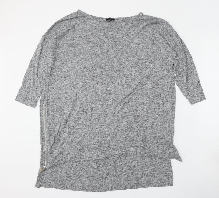 River Island Womens Grey Round Neck  Viscose Pullover Jumper Size 10