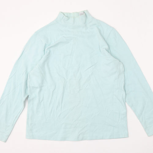 Croft & Barrow Womens Blue  Cotton Pullover Sweatshirt Size M