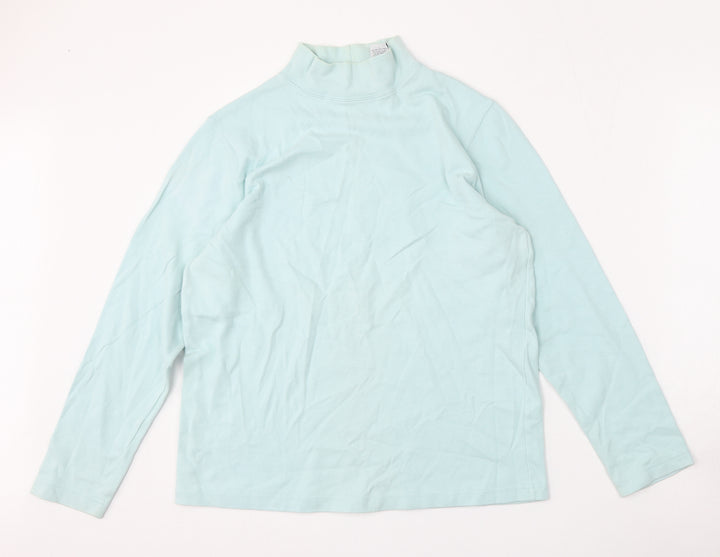 Croft & Barrow Womens Blue Cotton Pullover Sweatshirt Size M